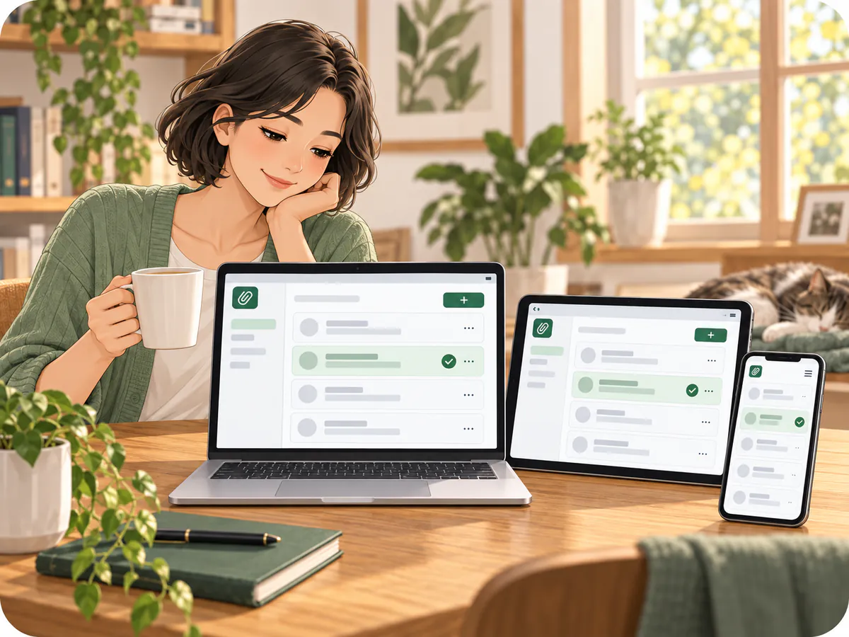 The updated ClipMate Board open on a laptop, tablet, and phone