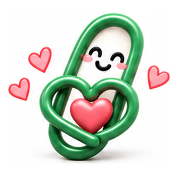 Green ClipMate character expressing Love it