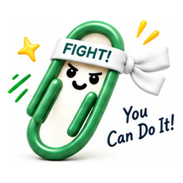 Green ClipMate character expressing Cheering for you