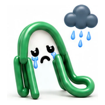 Green ClipMate character expressing Sad