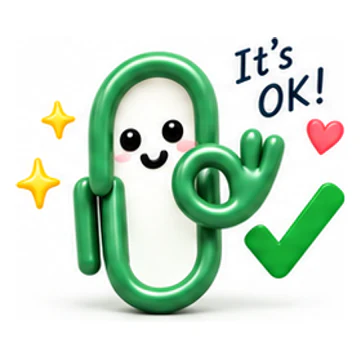 Green ClipMate character expressing It’s okay