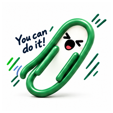 Green ClipMate character expressing You can do it!